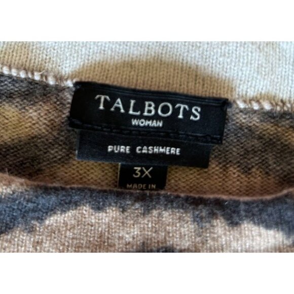 Talbots 100% Cashmere Animal Tiger Print Sweater Women's Plus Size 3X Casual - Picture 4 of 6